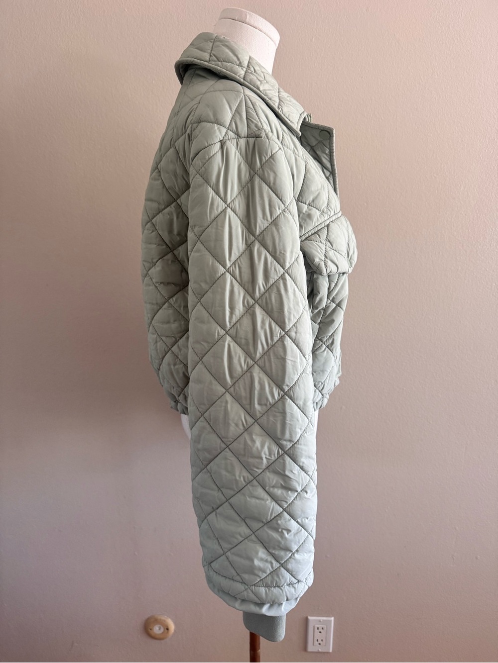Blank NYC Quilted Puffer Jacket in Sage Green - Picture 3 of 7